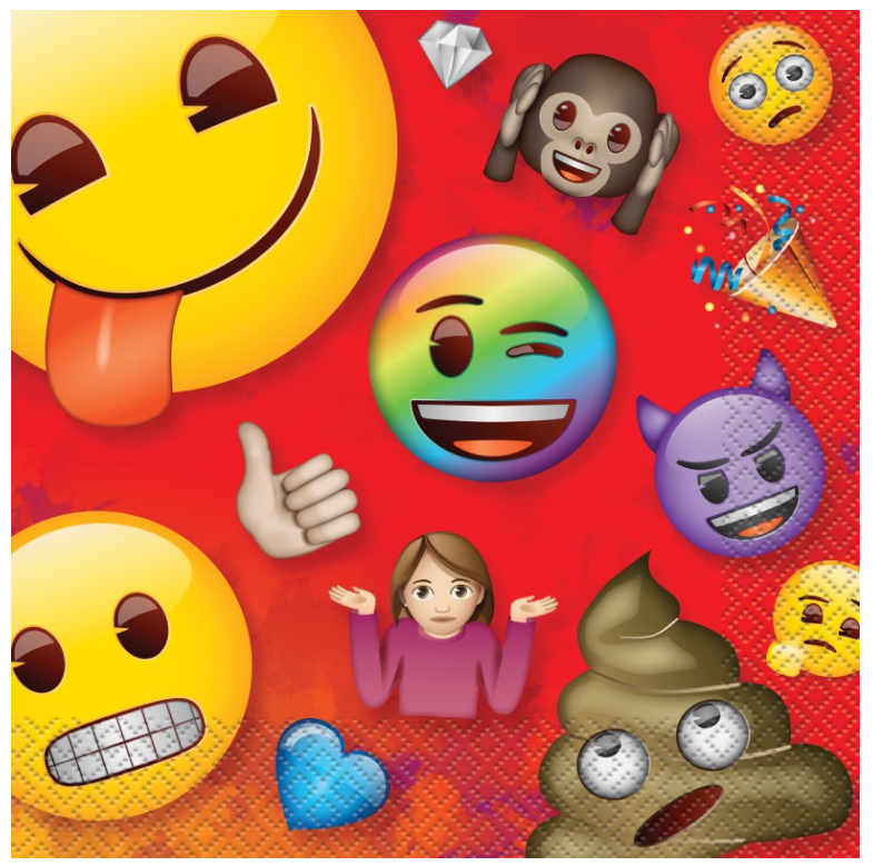 Rainbow Fun Emoji Luncheon Napkins 16ct