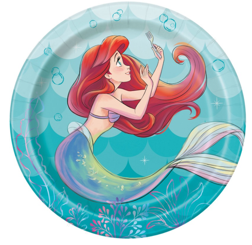 Disney The Little Mermaid Round 7" Dessert Plates 8ct