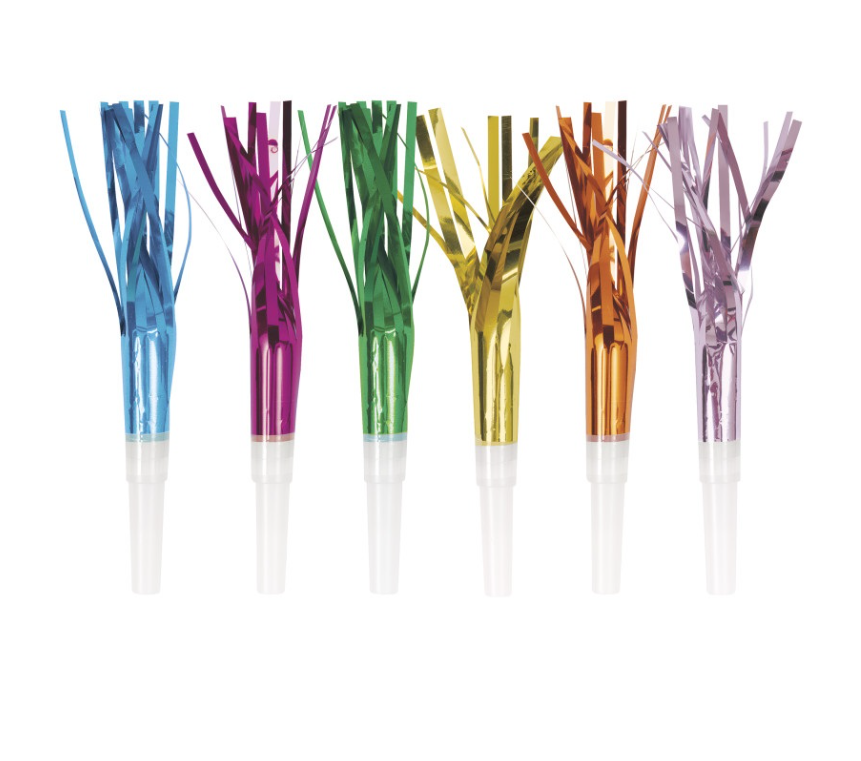 Assorted Color Foil Squawkers - 6ct
