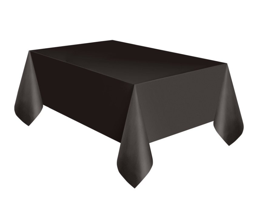 Premier Stylz Black Solid Rectangular Plastic Table Cover 54" x 108"