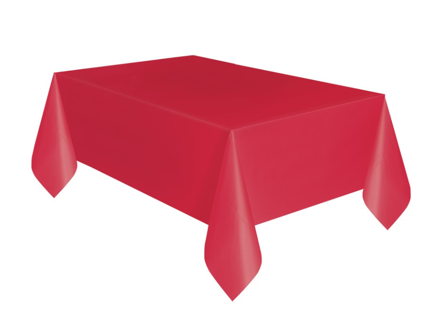 Premier Stylz Ruby Red Solid Rectangular Plastic Table Cover 54" x 108"