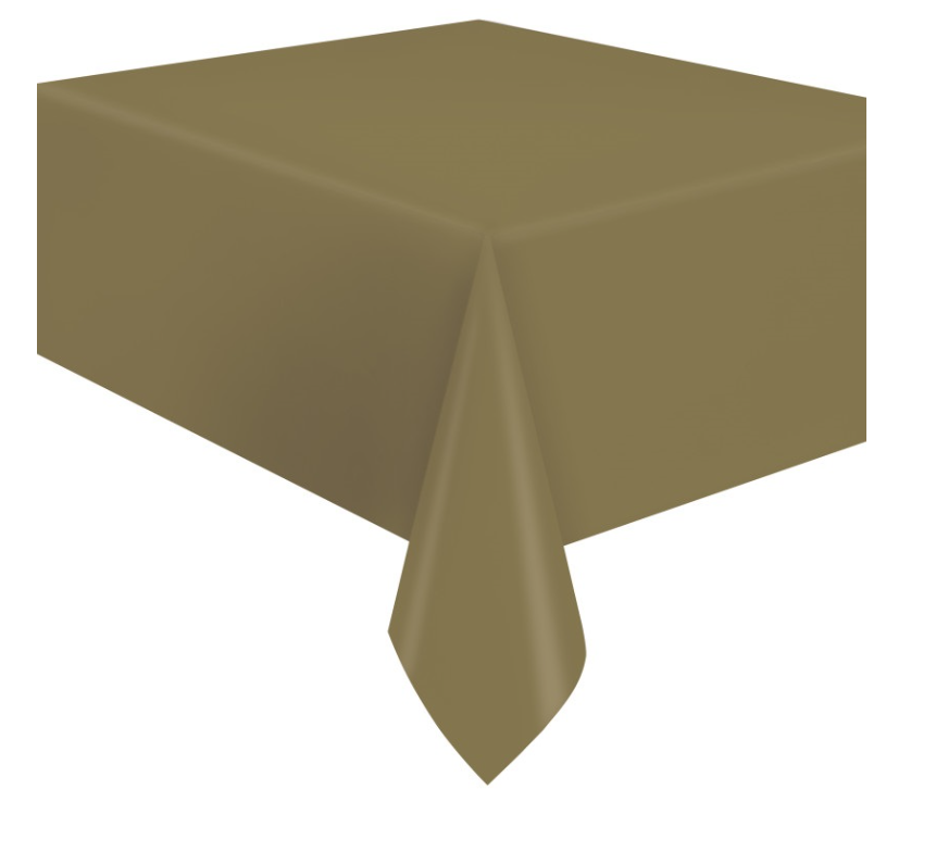 Gold Solid Flannel-Backed Vinyl Table Cover  54" x 108"
