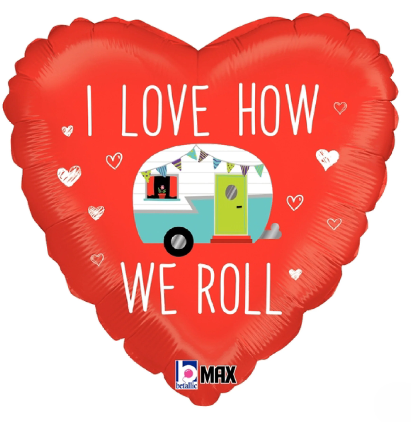 18" Love How We Roll Camper Happy Valentine's Day Balloon