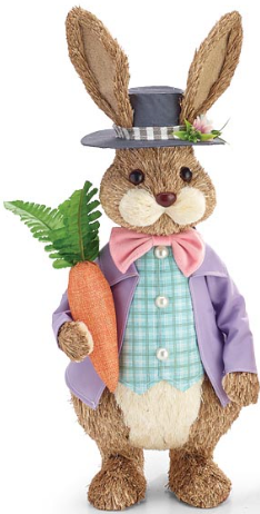 Decor Sisal Easter Bunny Couple Assorted