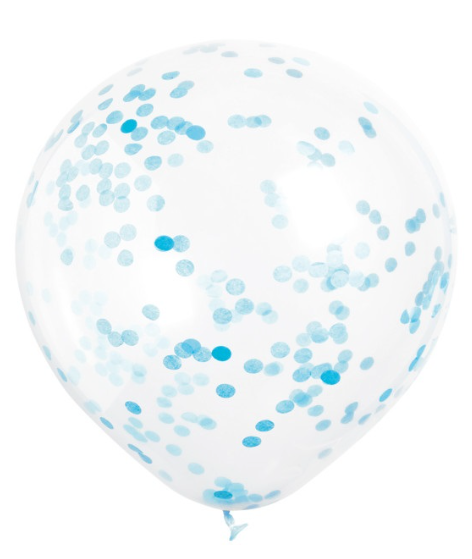 Confetti Filled 12" Clear Latex Balloons - 6ct