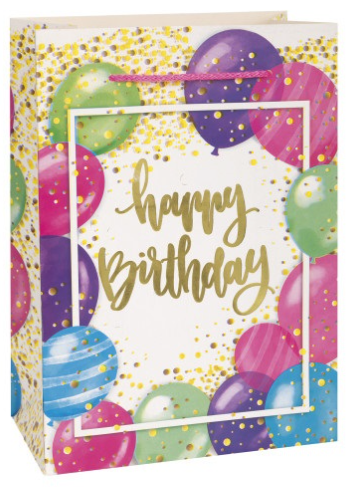 Happy Birthday D Medium Gift Bag - Assorted