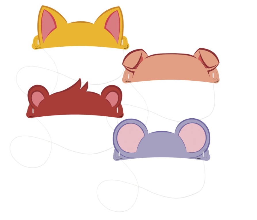 Cocomelon Assorted Paper Elastic Headbands 4ct