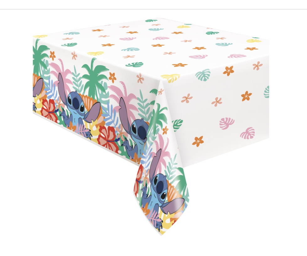 Disney Stitch Rectangular Plastic Table Cover 54" x 84" - Short Fold