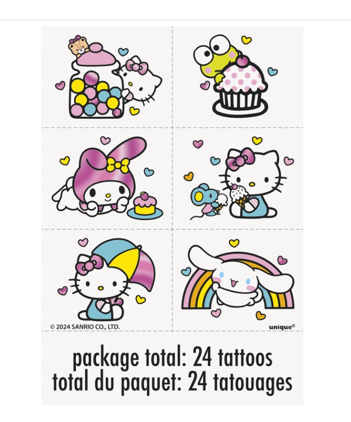 Hello Kitty and Friends Foil Tattoos 24ct