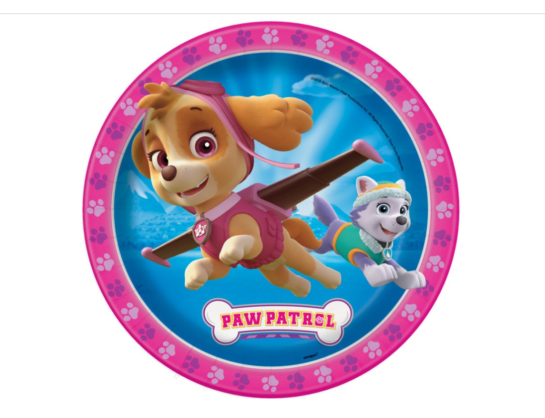 Paw Patrol Girl Round 9" Dinner Plates 8ct