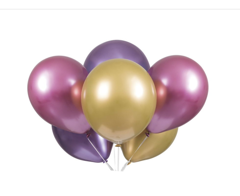 Pink Purple & Gold Platinum 11" Latex Balloons 6ct - Assorted