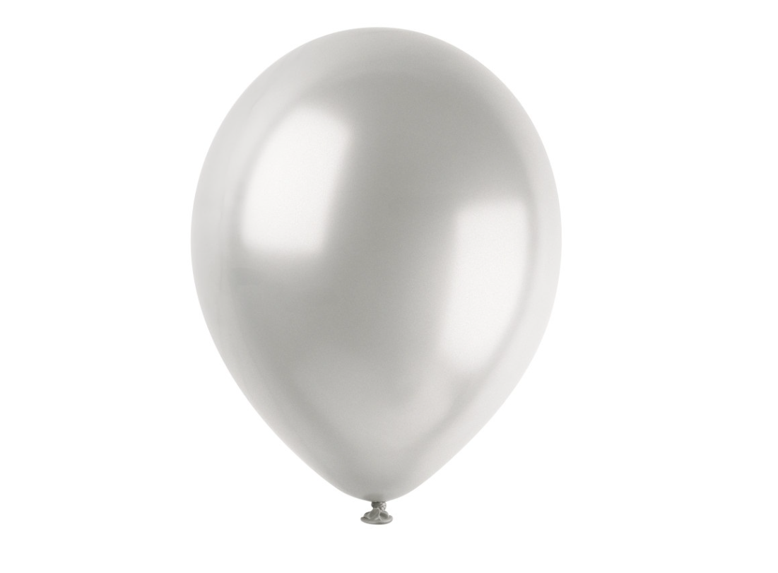Pearl Silver Premium 12" Latex Balloons 50ct
