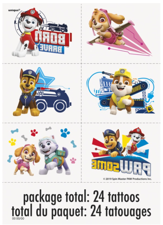 Paw Patrol Tattoos 24ct