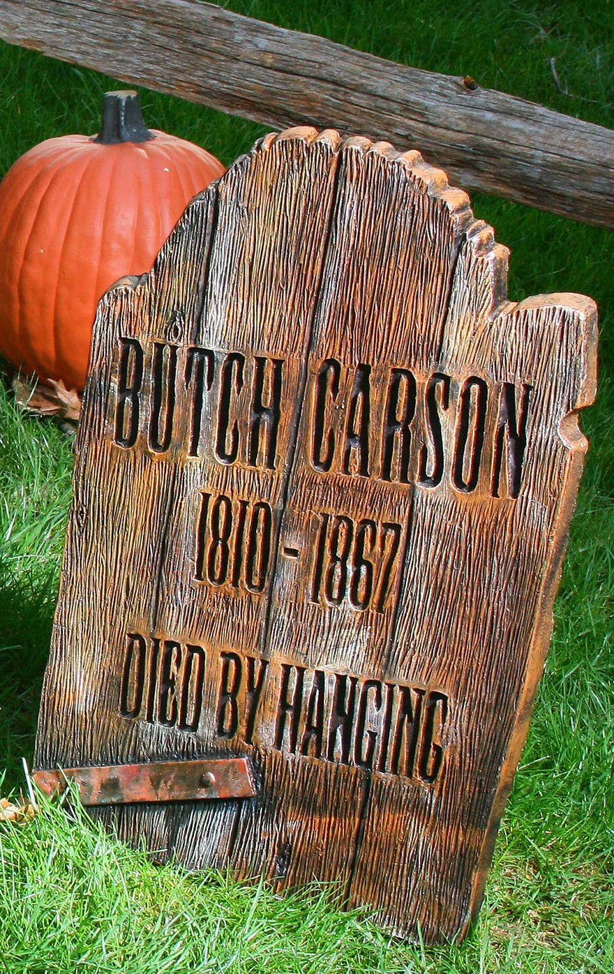 22" Wood Looking Tombstone - Butch Carson