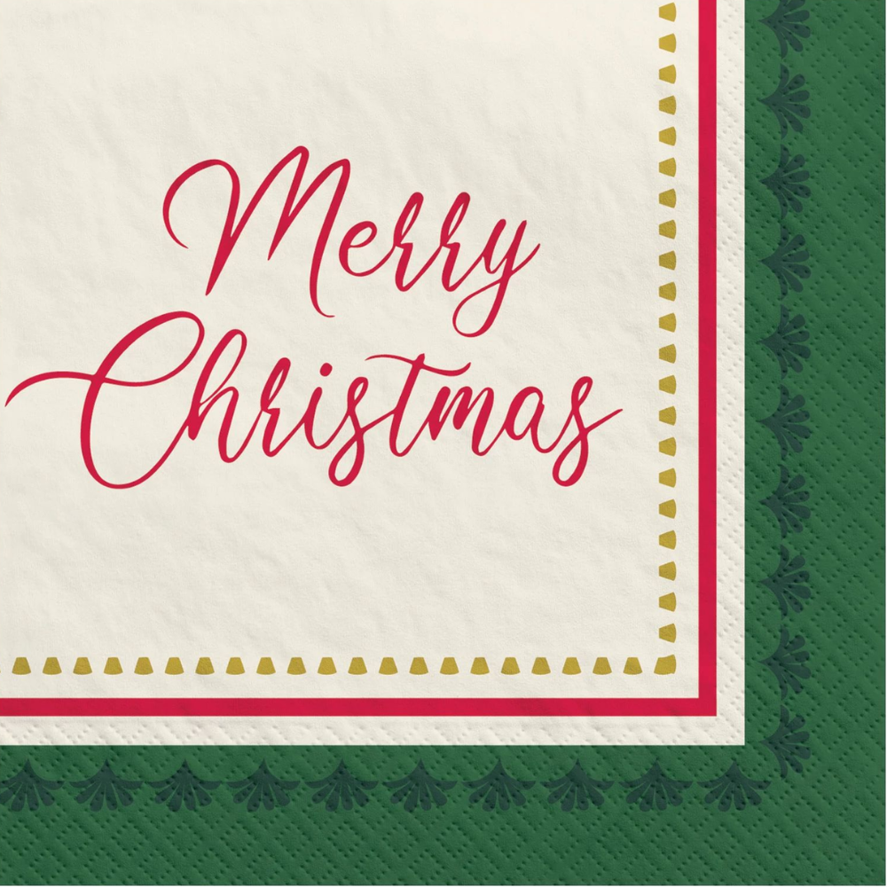 Elegant Evergreen Beverage Napkins