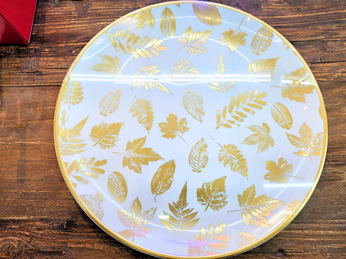 14" Golden Leaves Round Trays