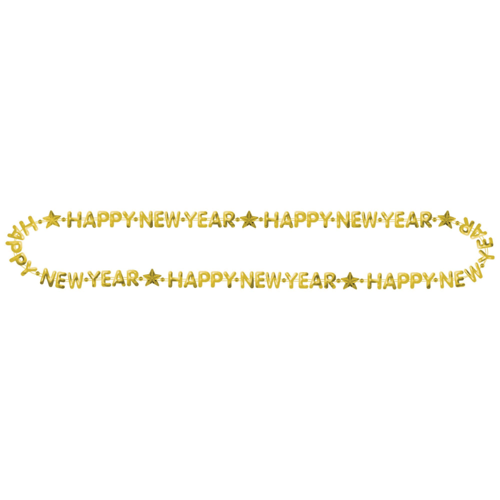 Happy New Year Bead Necklace - Gold