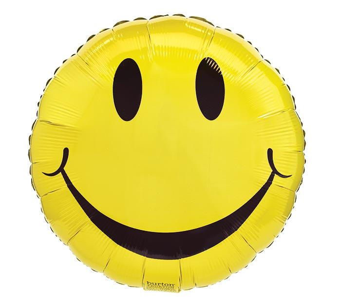 17" YELLOW SMILE FACE ROUND Balloon