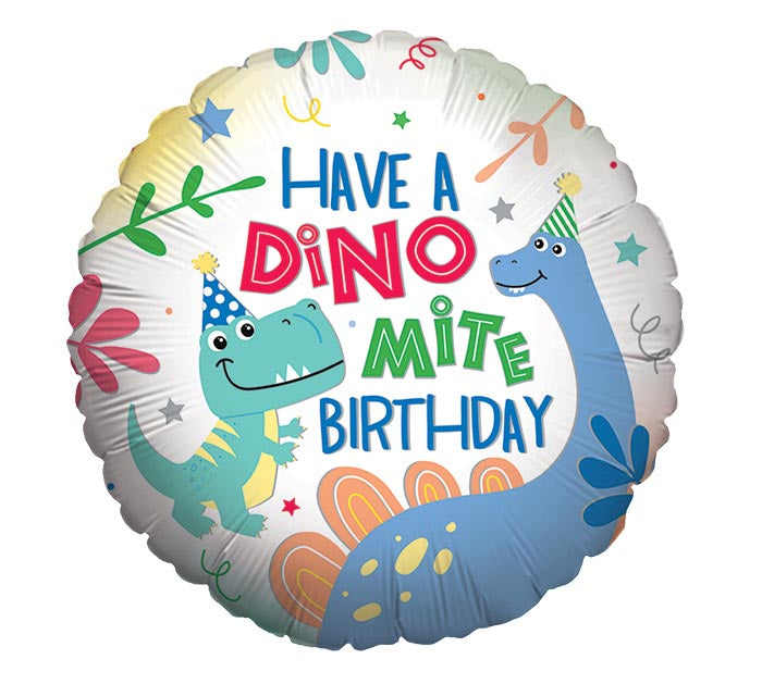 17"PKG HAVE A DINOMITE BIRTHDAY BALLOON
