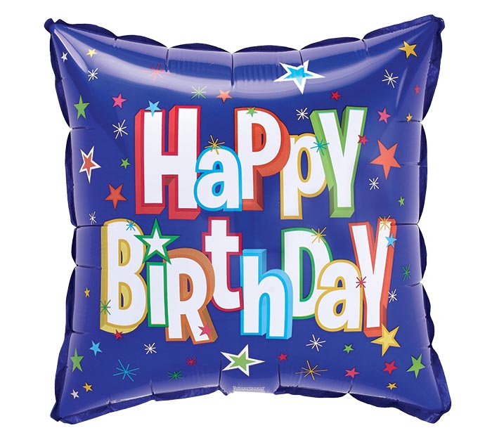 408 18" Happy Birthday Square Balloon