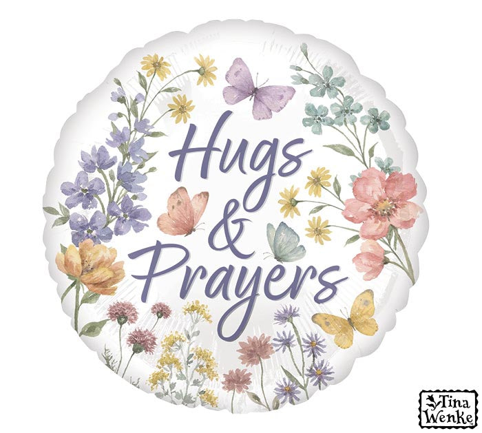 875 17" HUGS PRAYERS WILDFLOWER VALLEY FOIL BALLOON