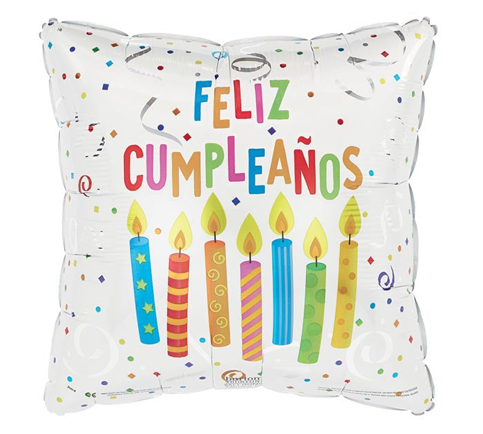 219 17" BDAY CANDLES FELIZ CUMPLEANOS FOIL BALLOON