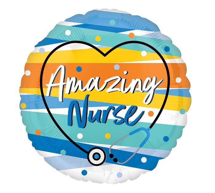 856 17" AMAZING NURSE STETHOSCOPE ROUND FOIL BALLOON
