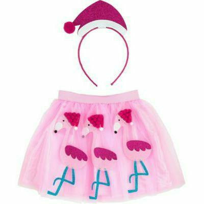 Almar Sales HOLIDAY: CHRISTMAS Girls Flamingo Tutu & Santa Headband