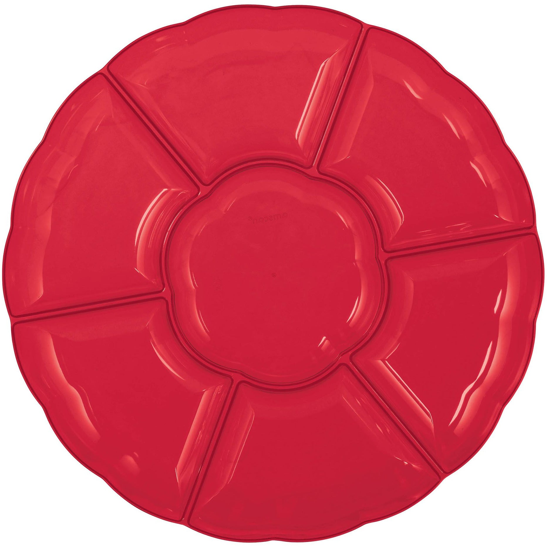 Amscan 16" Compartment Chip & Dip Tray - Apple Red