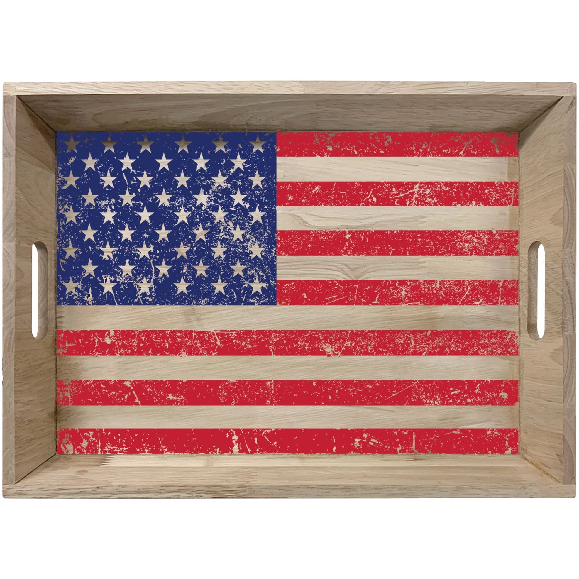 Amscan American Flag Wood Serving Tray