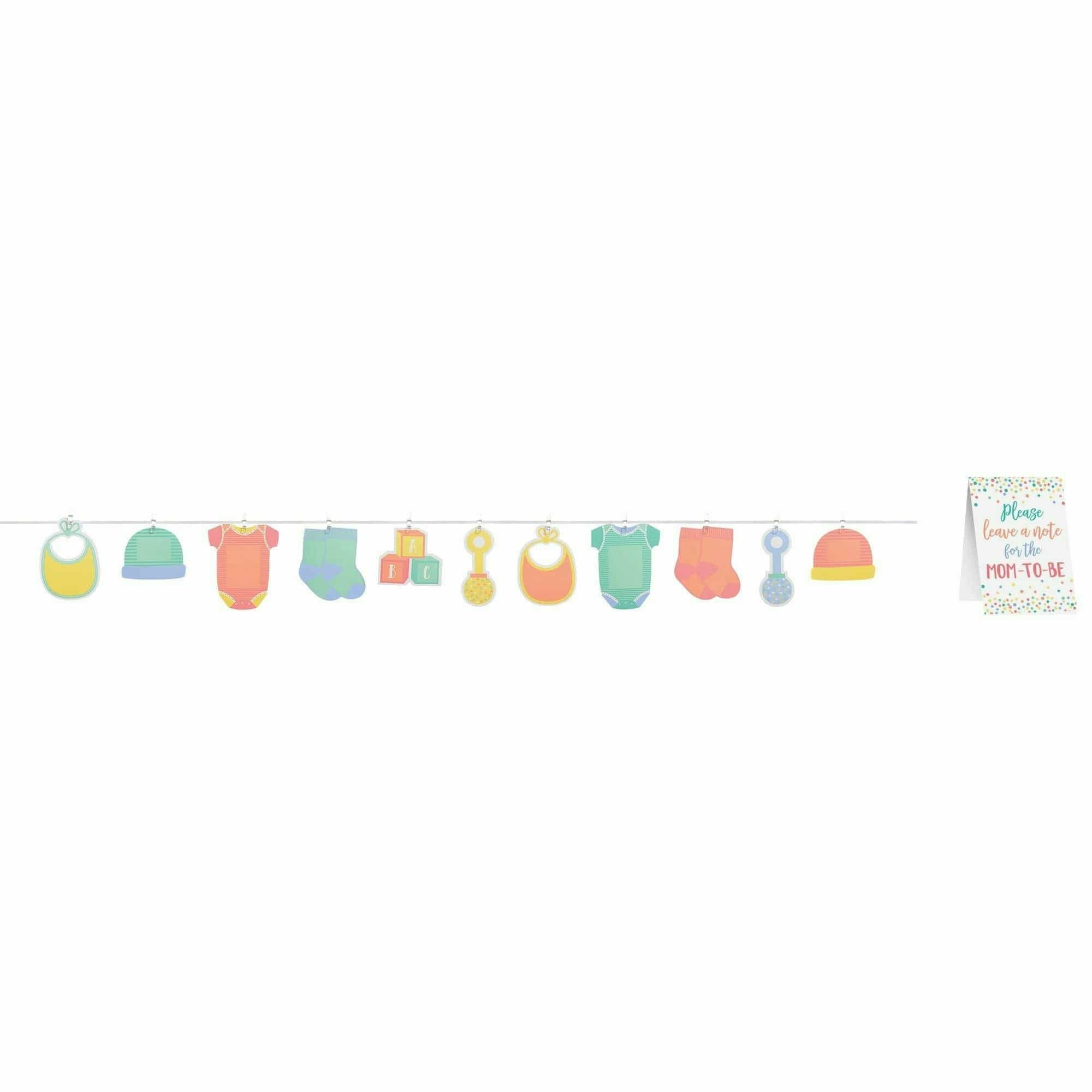 Amscan BABY SHOWER Baby Shower Autograph Clothesline Garland