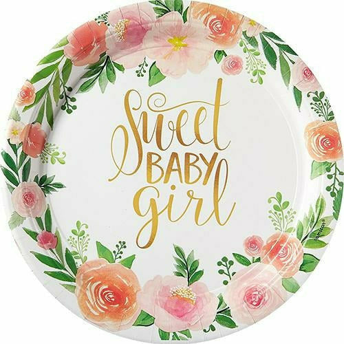 Amscan BABY SHOWER Floral Baby Dinner Plates 8ct