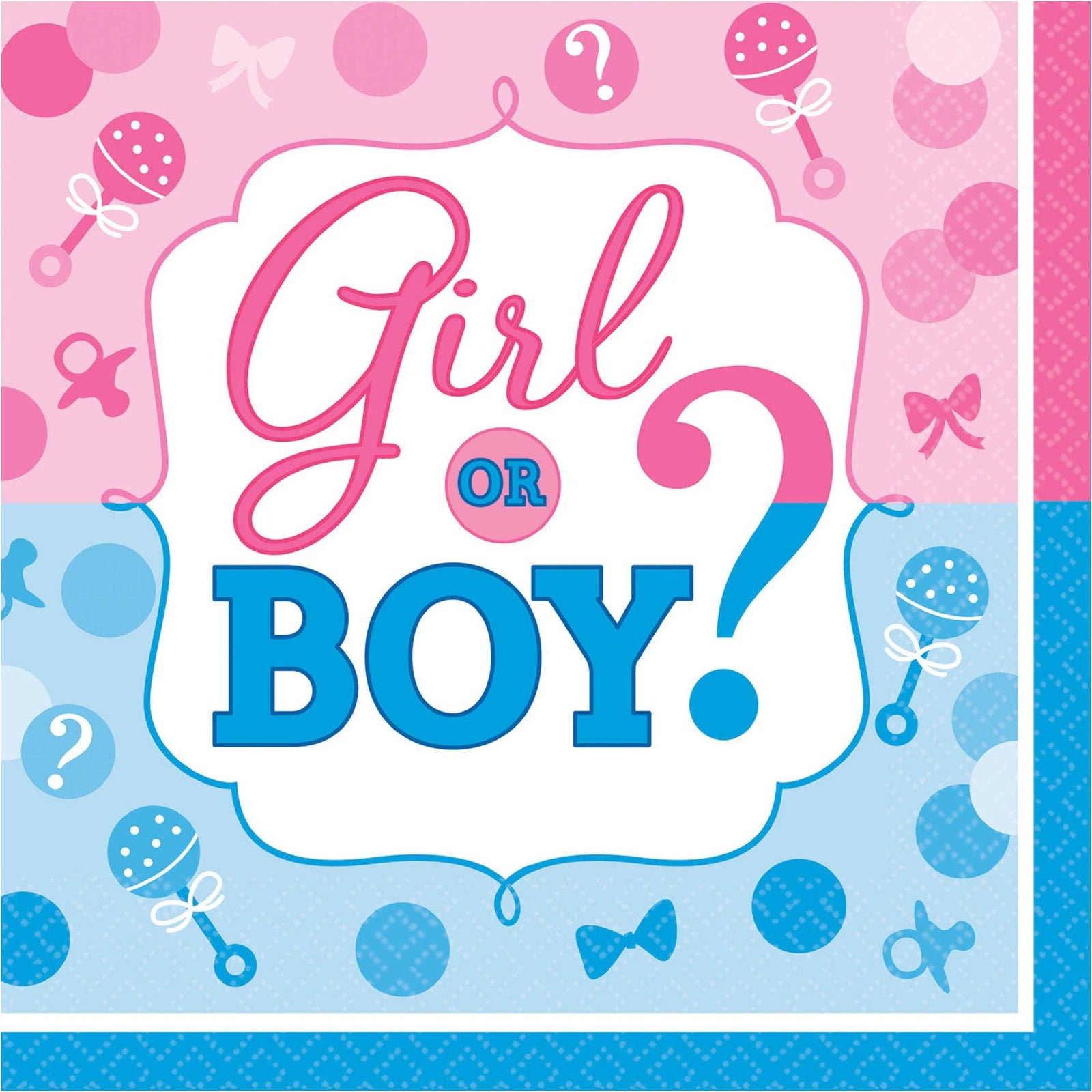 Amscan BABY SHOWER GIRL/BOY Beverage Napkins