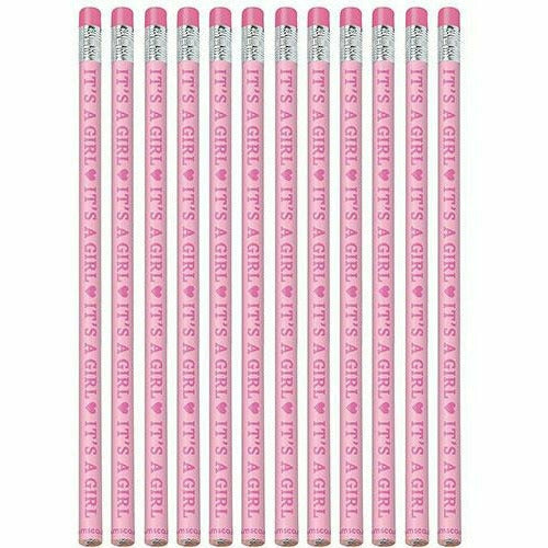 Amscan BABY SHOWER It&#39;s a Girl Pencils 12ct