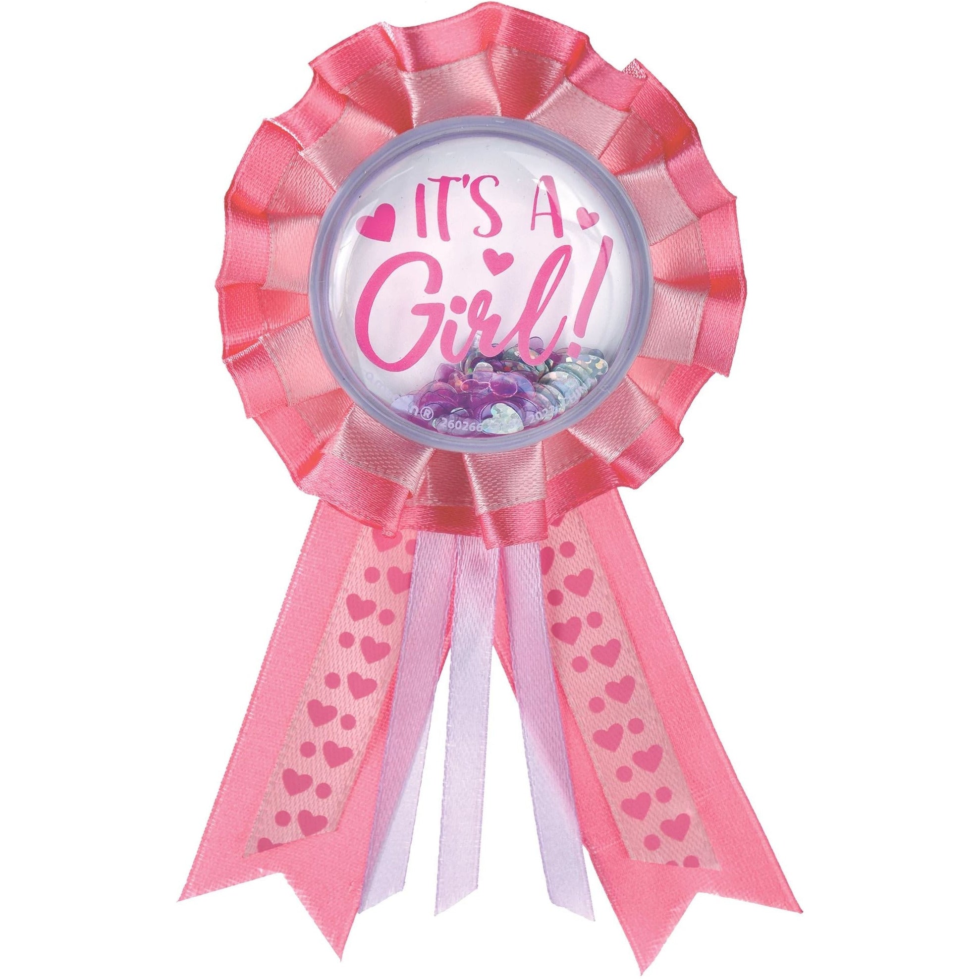 Amscan BABY SHOWER It's A Girl Shaker Award Ribbon
