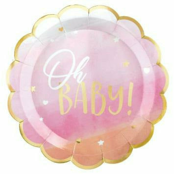 Amscan BABY SHOWER OH BABY GIRL PLATES