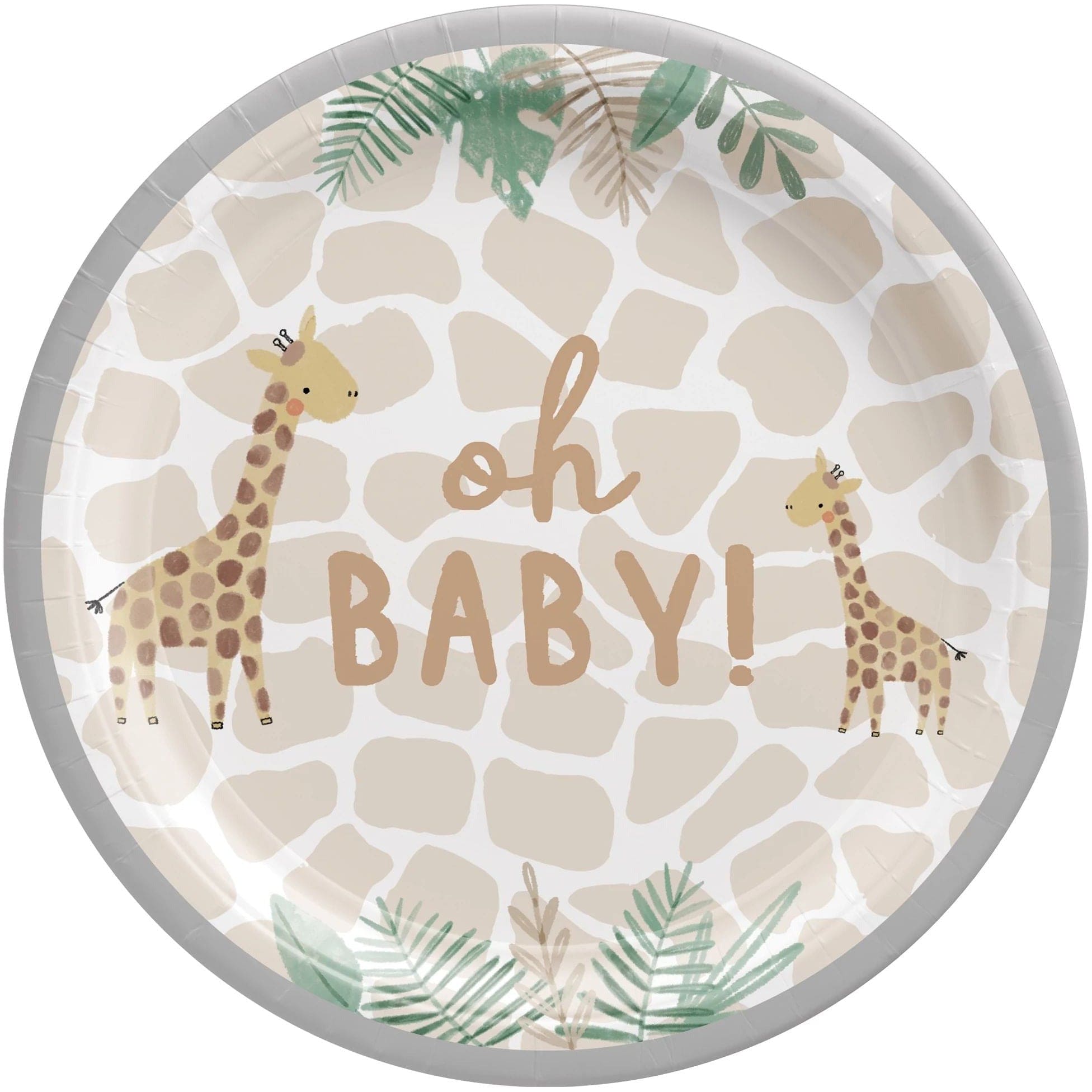 Amscan BABY SHOWER Soft Jungle 7" Round Plates