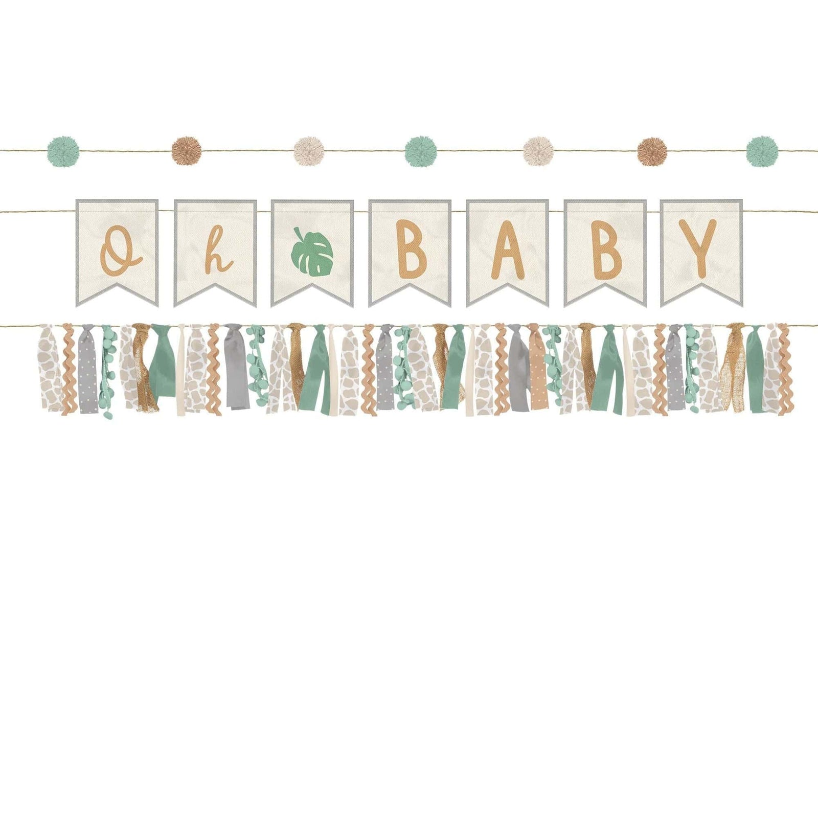 Amscan BABY SHOWER Soft Jungle Banner Kit