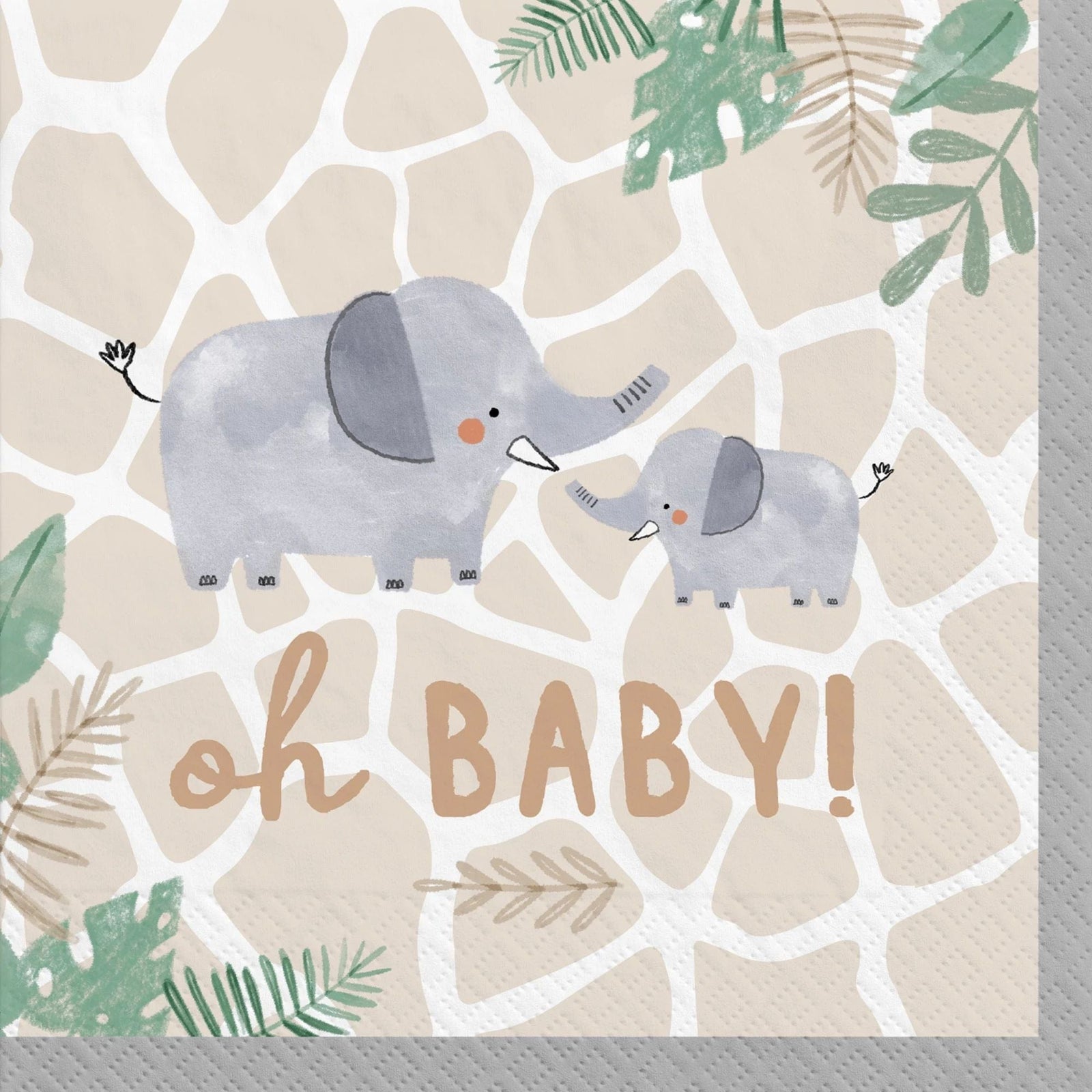 Amscan BABY SHOWER Soft Jungle Beverage Napkins