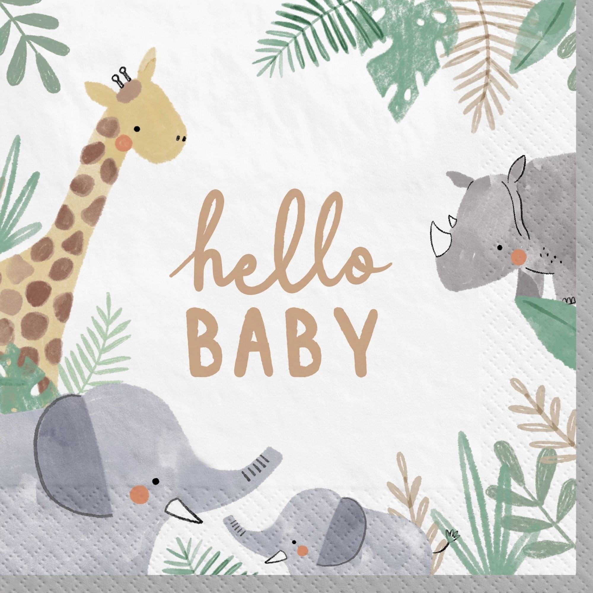 Amscan BABY SHOWER Soft Jungle Luncheon Napkins