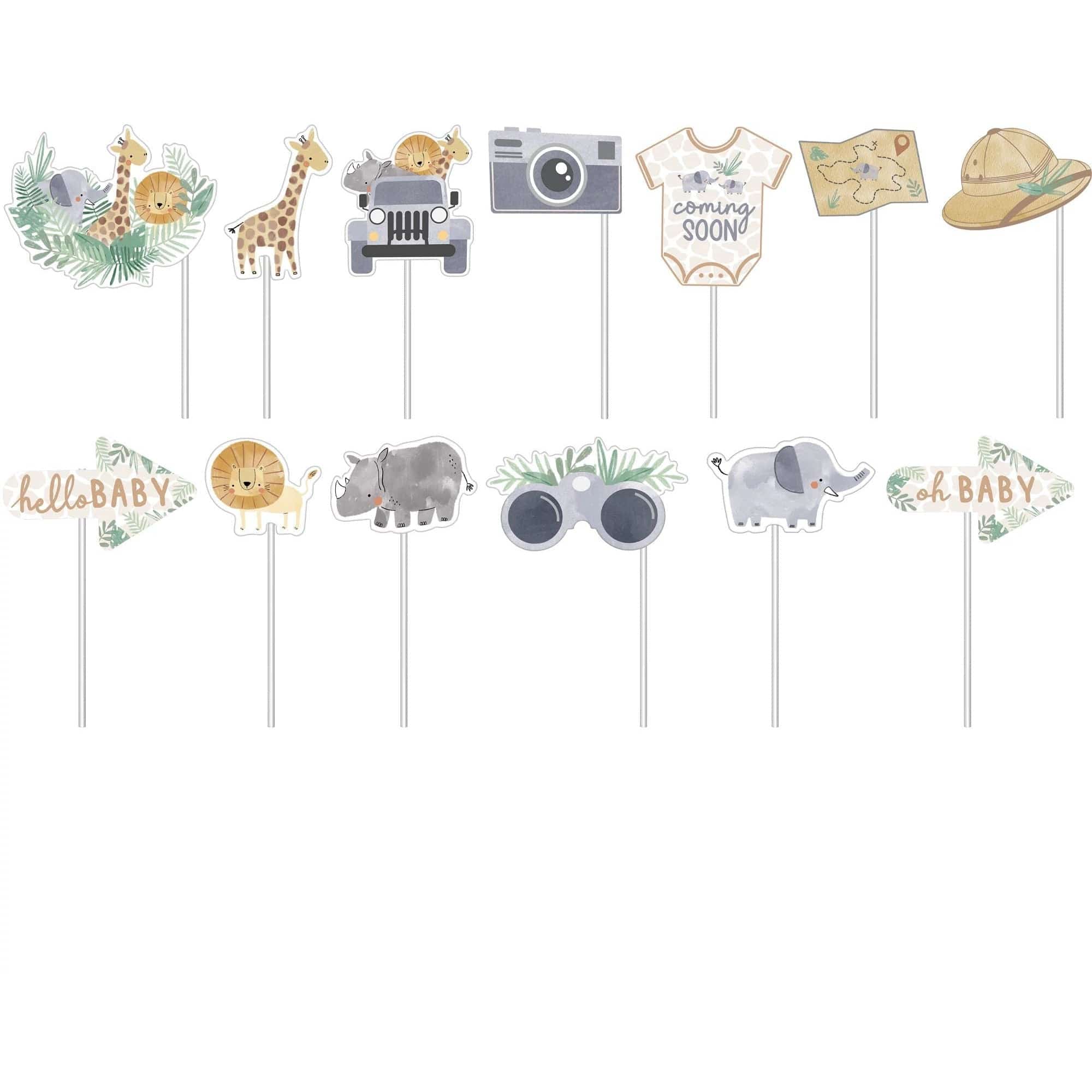Amscan BABY SHOWER Soft Jungle Photo Props