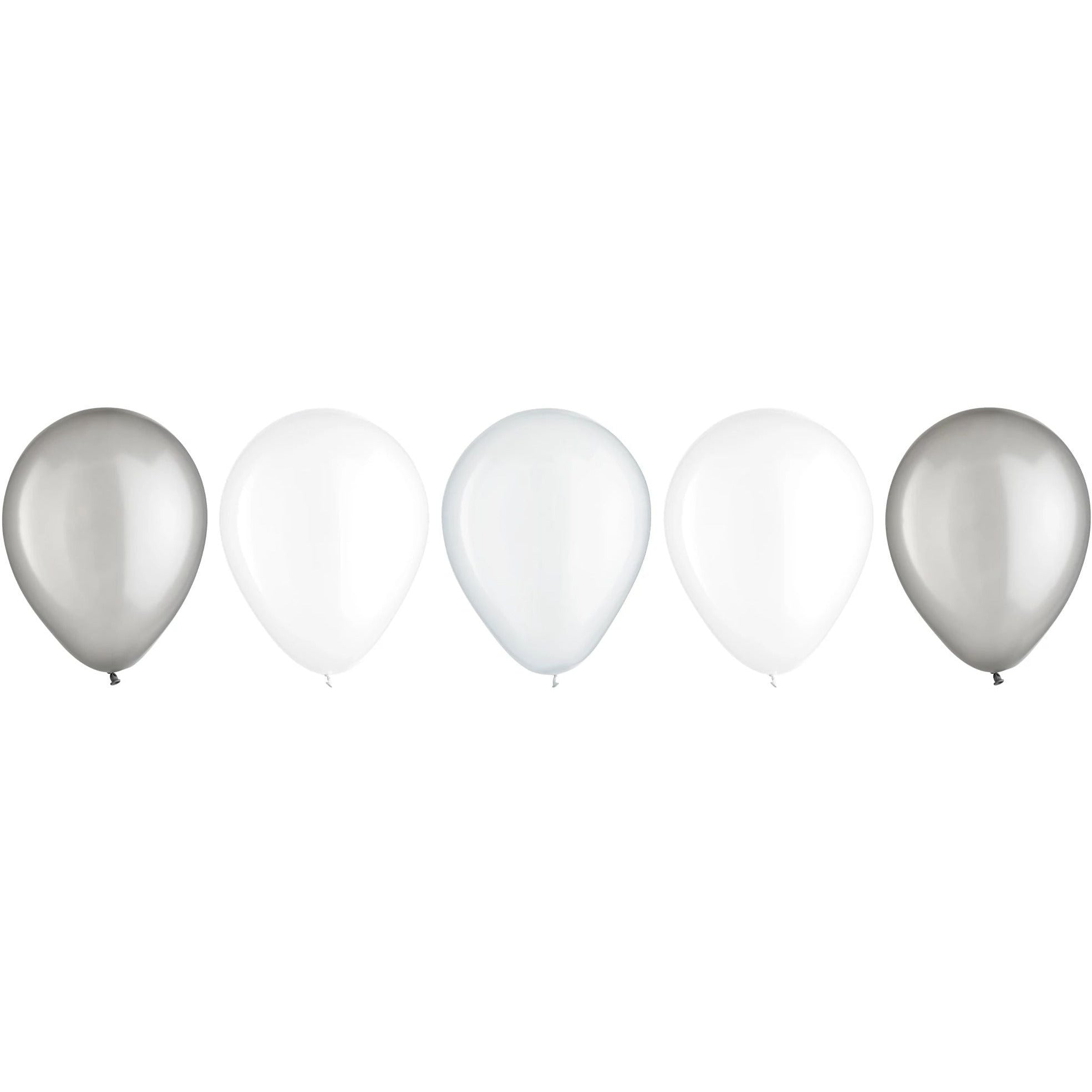 Amscan BALLOONS 11" Latex Balloon Assortment - Platinum