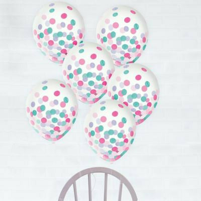 Amscan BALLOONS 12 in. Lavender, Pink & Turquoise Confetti Balloons