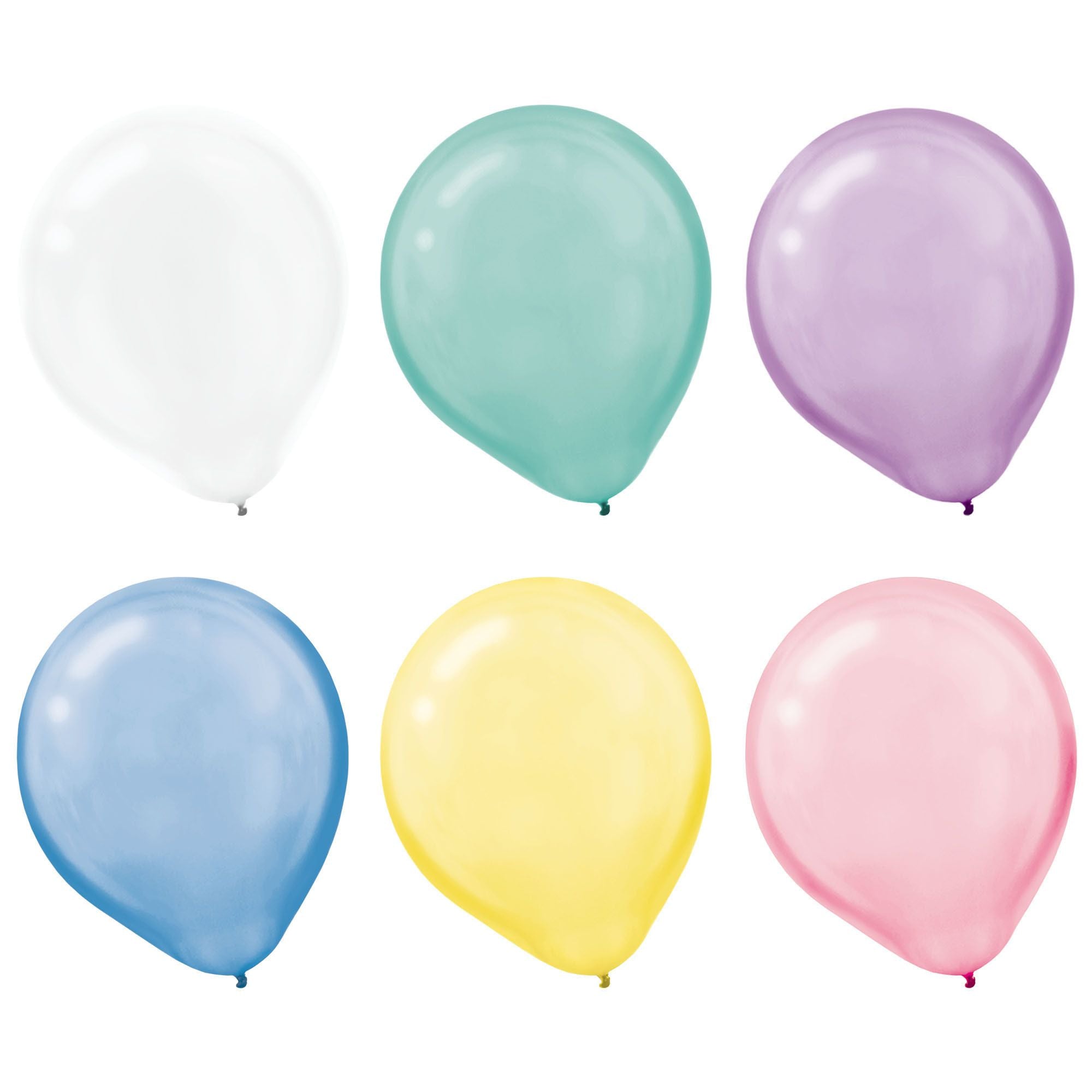 Amscan BALLOONS 12" Pastel Assorted Pearl Latex Balloons. 72 ct