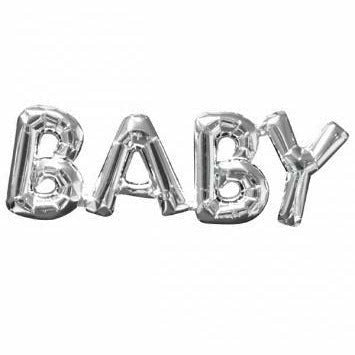 Amscan BALLOONS 786 Balloon Air-Filled Phrase &quot;Baby&quot; - Silver