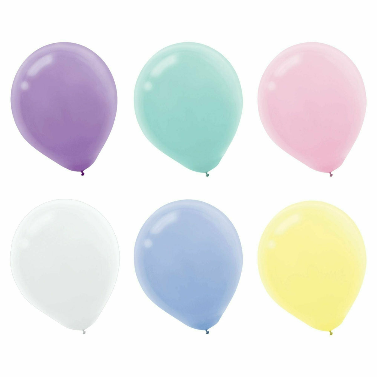 Amscan BALLOONS Assorted Pastel Solid Color Latex Balloons