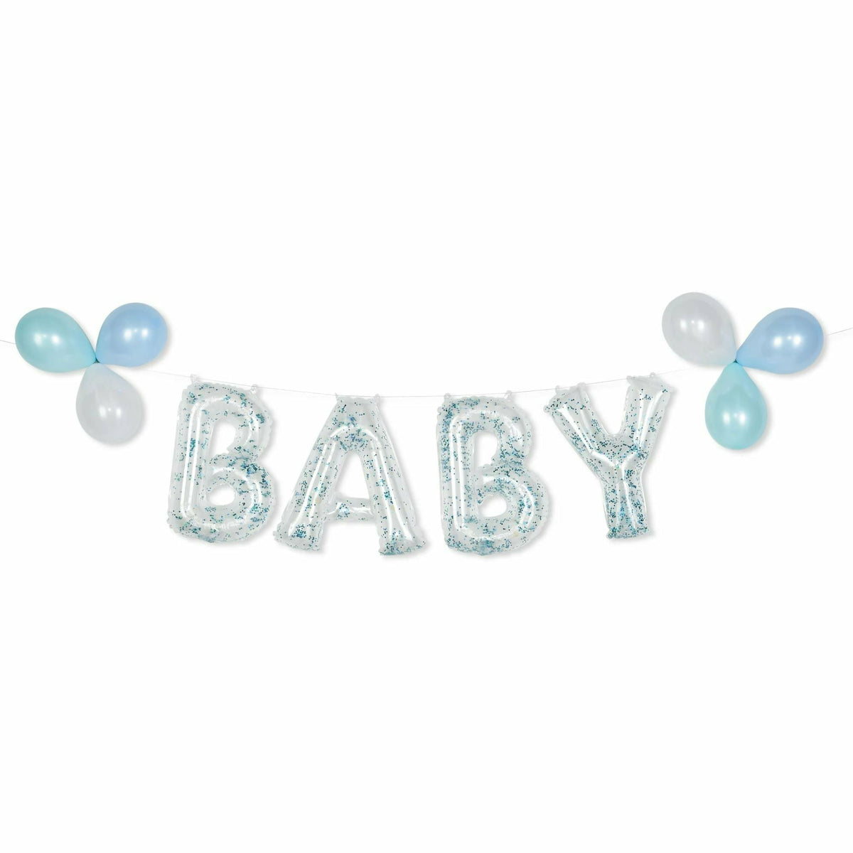 Amscan BALLOONS &quot;Baby&quot; Glitter Confetti Air Filled Balloon Banner Kit - Blue