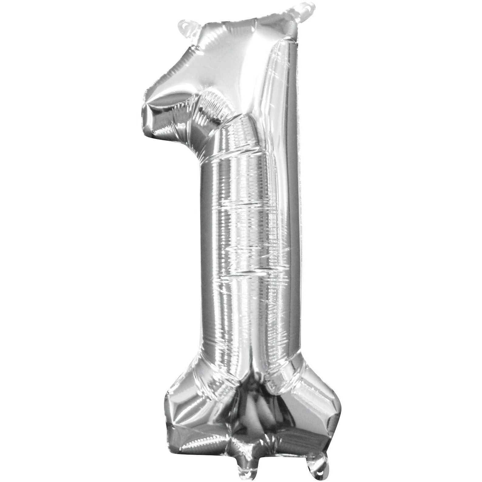 Amscan BALLOONS Balloon Air-Filled Number "1"- Silver