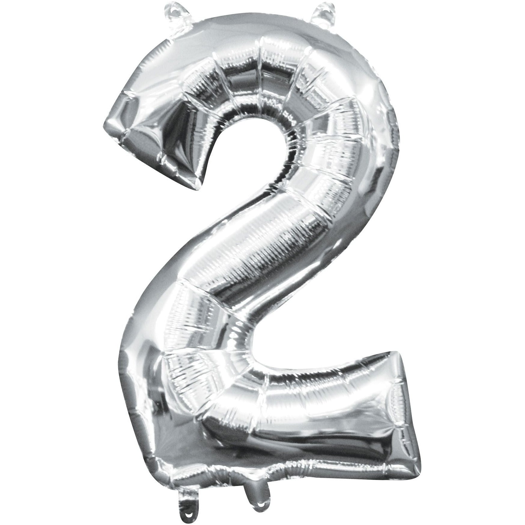 Amscan BALLOONS Balloon Air-Filled Number "2"- Silver