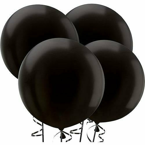 Amscan BALLOONS Black Latex Balloons 4ct, 24&quot;